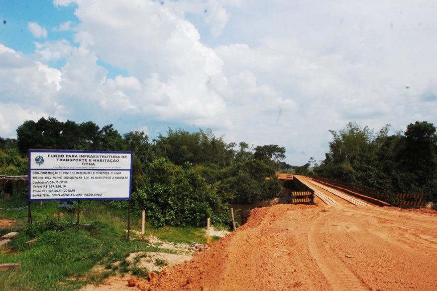 Ponte com 70 metros de extensão foi construída na Linha 6, zona rural de Ji-Paraná