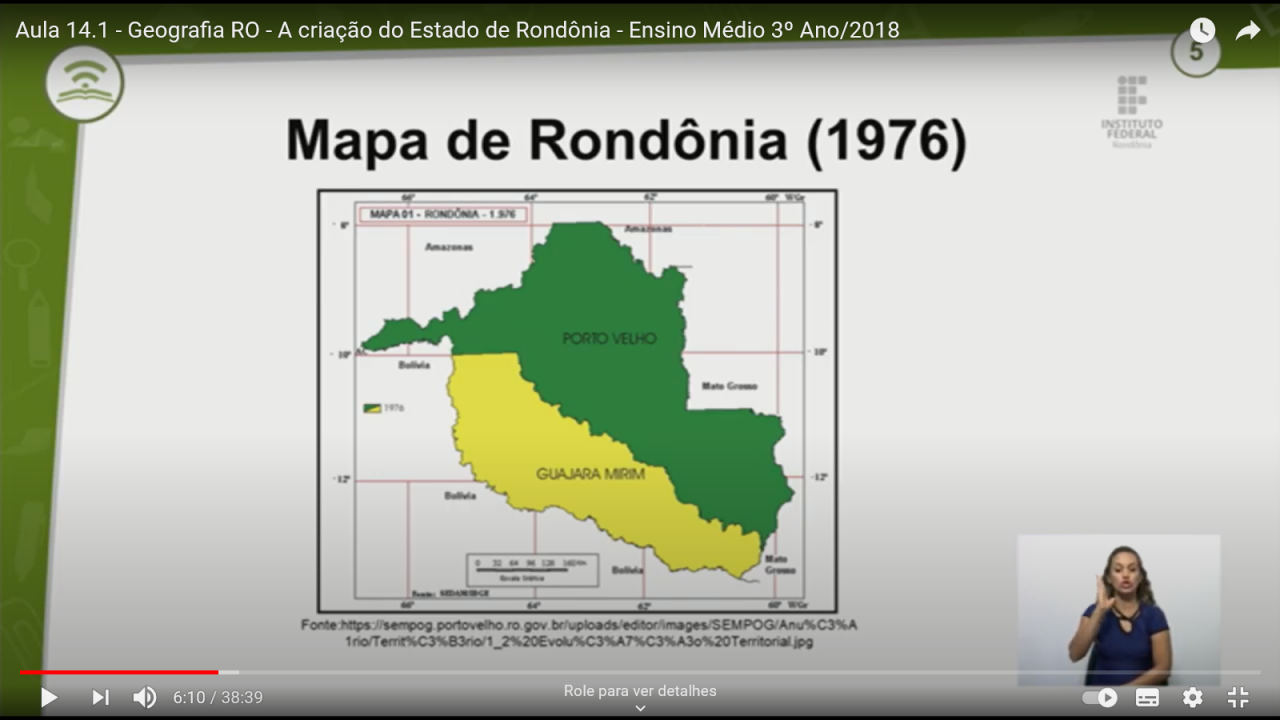 Mapa do estado de rondônia do brasil