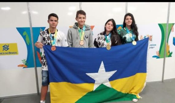 Quatro estudantes-atletas de Rondônia foram destaque durante as competições de xadrez nos Jogos Escolares Brasileiros 2022