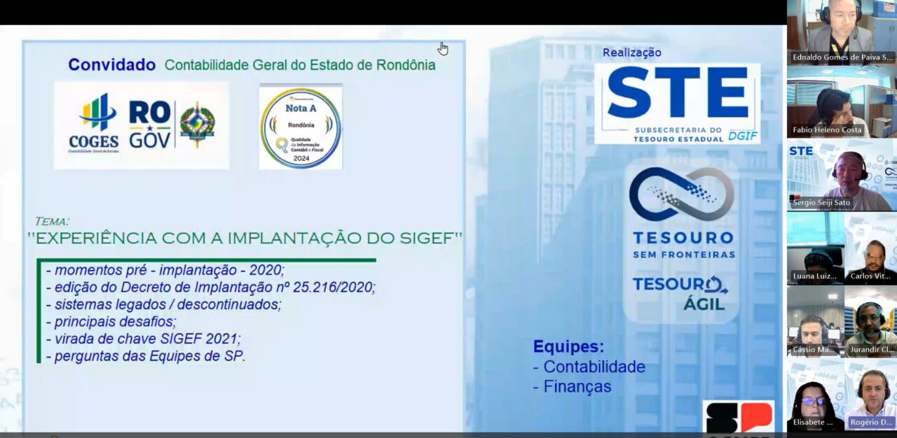 Contabilidade-Geral do Estado compartilha experiências com o Tesouro Estadual de São Paulo