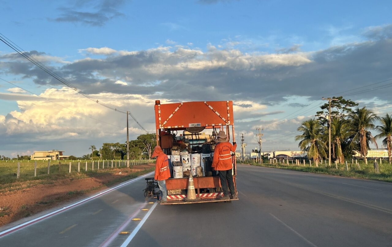 A ciclofaixa também recebeu revitalização completa, desde o frigorífico até o perímetro urbano