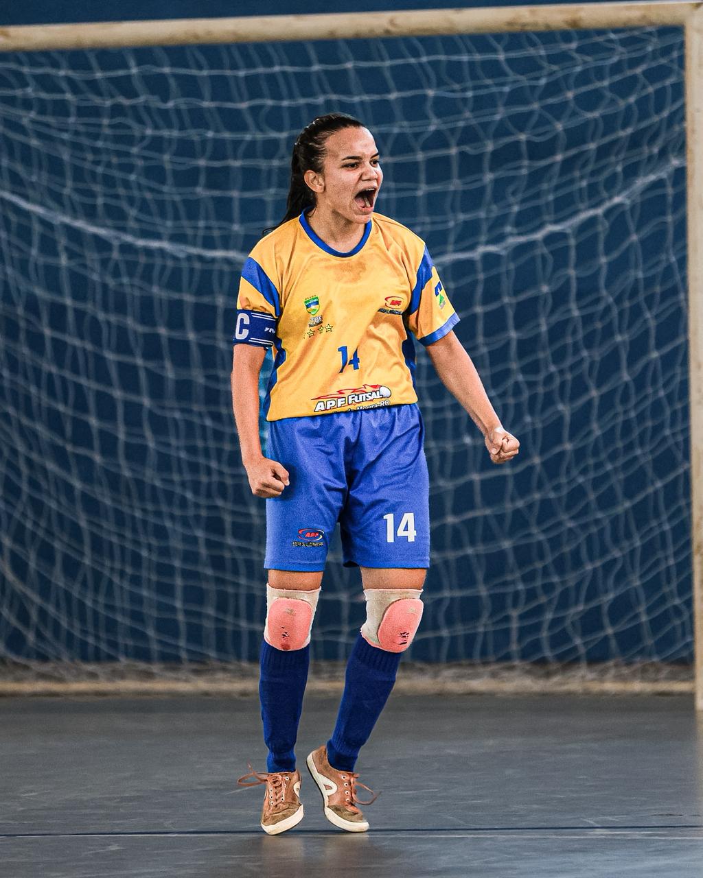 Victoria Barbosa, construída no futsal dentro do CTDE da Escola Aluízio Pinheiro Ferreira