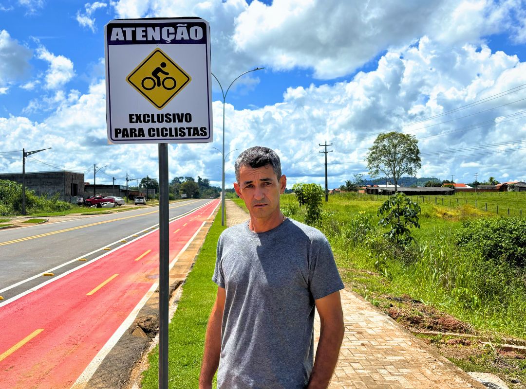 Manasses Calandrelli é morador da cidade e já está aproveitando a ciclofaixa