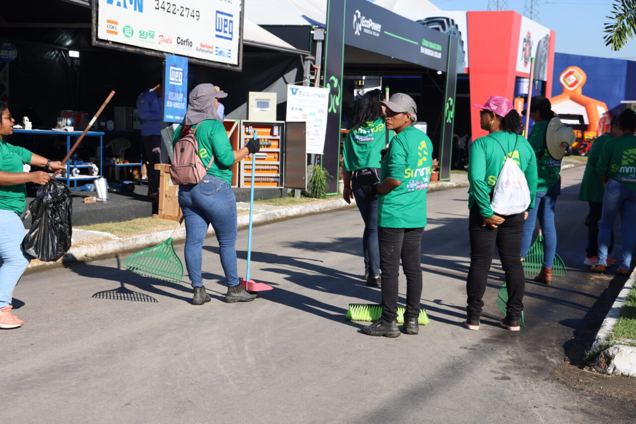 Manutenção da limpeza durante o evento