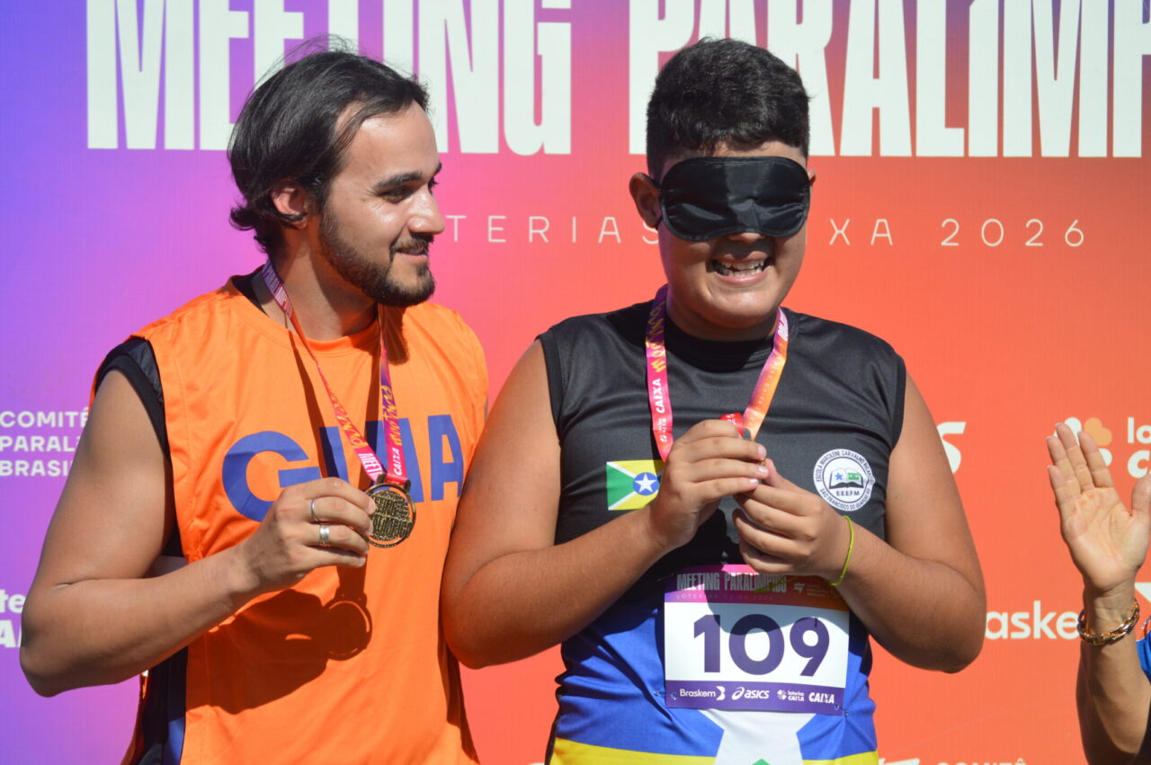 O estudante-atleta Arthur Constâncio Mendes,participou das provas de 100 e 200 metros e do arremesso de peso