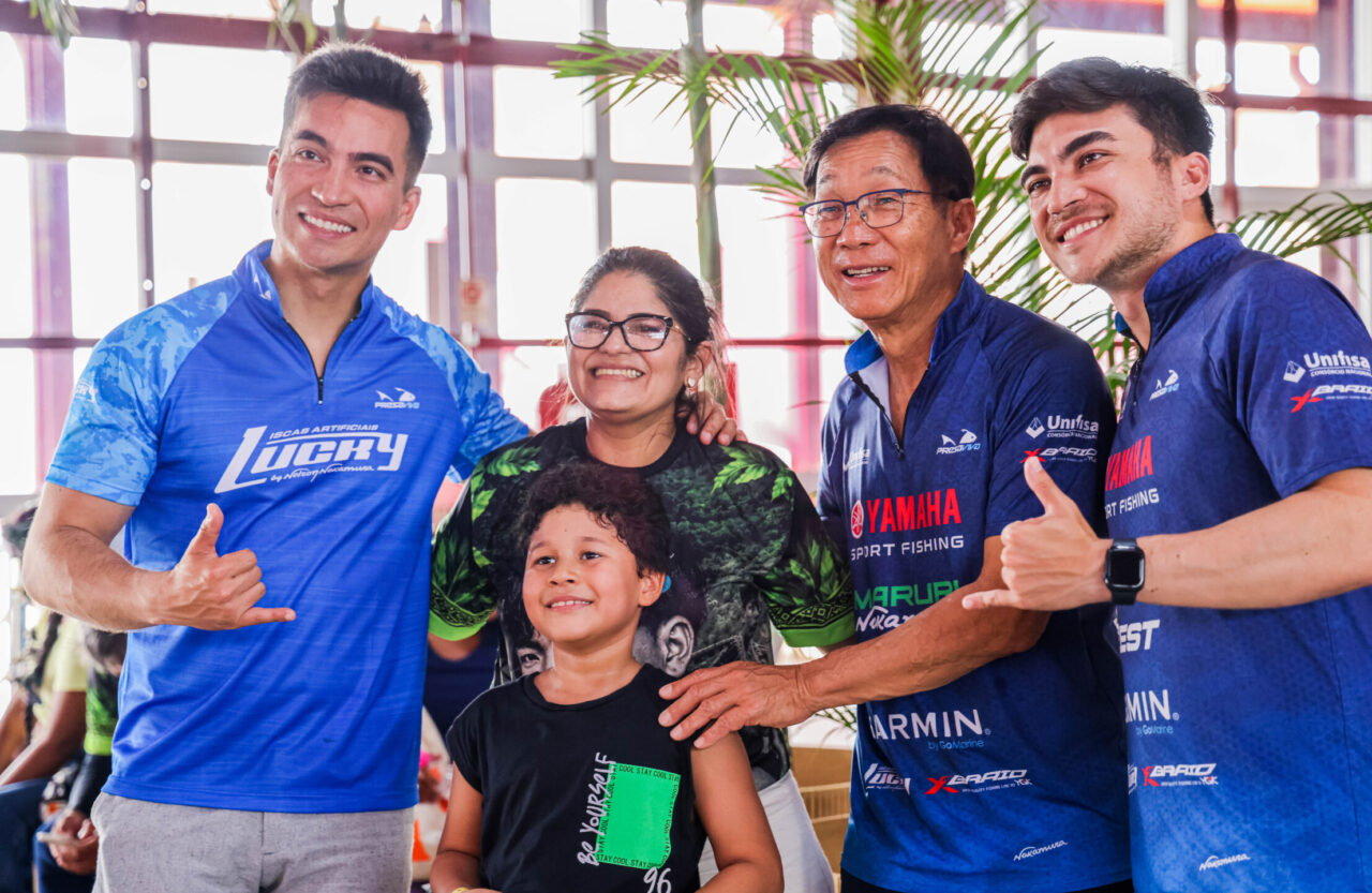 Nelson Nakamura e os filhos Renan e Vitor Nakamura, referências na pesca esportiva, participam da 3ª Expo Turismo Rondônia 2026, em Porto Velho